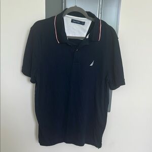 Nautica Blue Polo Shirt Classic Short Sleeve